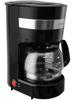 Dretec Fully Automatic Drip Coffee Strength Glass Black CM-101 Maker, Single-Serve, Small, 4-Cup Capacity, 0.65L, Two-Level Adjustment, Server,