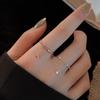 Fashionable Chain Shape Ring Ins Style Tassel Plain Ring Open Finger Ring Birthday Gifts