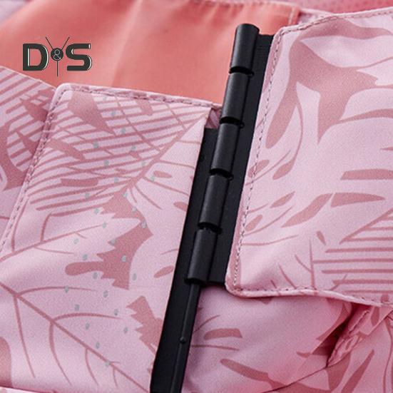 Women Jacket Stand Collar Detachable Hood Long Sleeve Casual Coat with Pockets Maple Leaves Print Zipper Placket Outwear