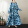 Long Sleeve Plus Size Cotton Oversized Vintage Floral New In Dresses for Women Casual Loose Long Spring Summer Autumn Dress