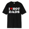 I Love Dads Red Heart Letter Print T Shirt Summer 100% Cotton T-shirt Harajuku Short Sleeve O-Neck Streetwear Unisex/Women Clothing