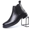 Fashion Luxury Chelsea Buckle Leather Men Boots Crocodile Pattern Ankle Boots Men Shoes Solid Boots Men Spring/Autumn Drop Shipping 2024