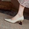 Fashion Handmade Leather Women Pumps Sexy Pointed Toe Chic Stylish Office Working Shoes Strange High Heel Stilettos Black Dress Shoes