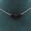 Stones and Minerals. Necklace 3 Matte Black Onyx Beads 8 Mm. Stainless Steel Chain Necklace Women Men. Customizable Size.