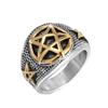 Personalised Retro Hexagram Titanium Steel Ring Fashion Punk Men's Ring Hip Hop Jewellery Accessories
