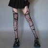Gothic Bat Pattern Long Sexy Fishnet Stockings Punk Women Harajuku Alternative Mesh Tights Thigh High Hosiery Halloween