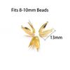 100pcs/lot Silve Gold Flowers Filigree Petal Beads Caps Findings Bulk End Spacer Charms Bead Cap For Jewelry Making DIY Supplies
