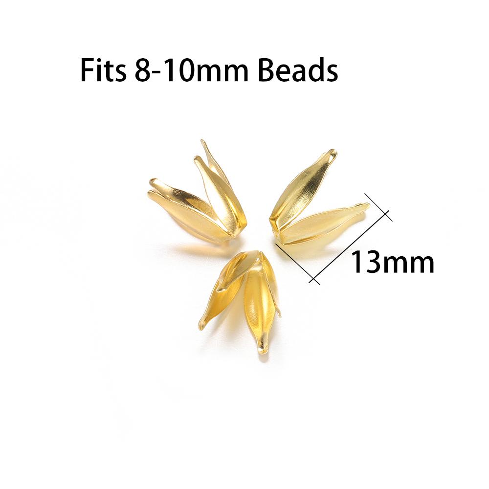 100pcs/lot Silve Gold Flowers Filigree Petal Beads Caps Findings Bulk End Spacer Charms Bead Cap For Jewelry Making DIY Supplies
