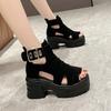 Classic Thick Soled Sandals, Women's New Hollow Thick Heel Sandals, High Top High Heels, Summer Casual Versatile Sandals