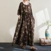 Short Sleeve Oversized Cotton Vintage Floral New In Dresses for Women Casual Loose Long Summer Dress