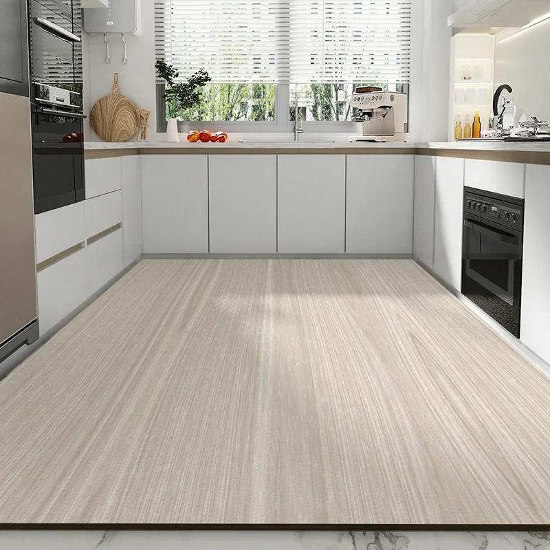 Waterproof Leather Kitchen Carpet, PVC Floor Mats, Plant Pattern, Anti-Slip Decorative Large Area Rug, Home Anti-Oil Rugs