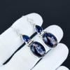 Natural Sodalite & Blue Sapphire Gemstone Earrings, 925 Sterling Silver Earrings, Silver Earrings For Gift, Dangle Drop Earrings Gifts