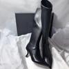 Fashion Sexy Thigh High Boots for Womens Pointed Toe Knee-High Boot Pu Leather Side Zipper High Heels Modern Shoe Zapatos De Mujer