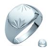 Silver Men's Signet Ring 'Charles' Silver (rhodium) - 10x12 Mm