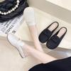 Fashion Women's Shoes Baotou Slippers for Women Wearing New Fashion Korean Version Square Headed One Step Lazy Muller Slippers for Women