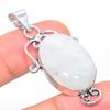 Natural Rainbow Moonstone Gemstone 925 Sterling Silver Pendant 2.05" P7u11
