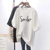 Unisex 2024 Summer New Smile Print Women's Short-sleeved Explosive Loose White T-shirt Top Women T Shirt