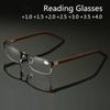 Titanium Alloy Reading Glasses +1.0 To +4.0 Men Semi Rimless Anti-Blue Light Lenses Business Presbyopic Eyeglasses