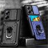 Card Slot Slide Camera Protection Phone Cover for Xiaomi Redmi Note 12 Pro Plus 5G 12Pro Ring Stand Holder Shockproof Armor Case Redmi Note 11 Pro 11S