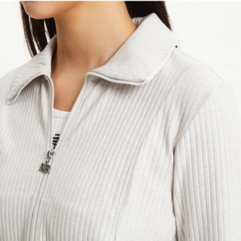 New Balance W Ribbed Collar tWo Way Zip Slim Fit nbmde3W812 Ac