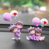 Cute Car Decoration Ornaments Creative Cartoon Purple Pajamas Couple Auto Center Console Car Interior Accessories