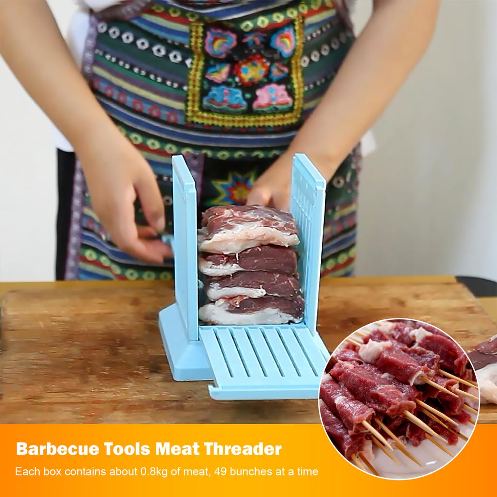 49 Holes Kebab Maker Box Portable Meat Skewer Maker Box Detachable Kebab Maker Tool Multifunction for Camping Barbecue