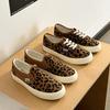 2025 Ladies' Spring Leopard Print Canvas Slip-On Shoes Korean Style Student Trendy Flat Rubber Sole All-Match Chic Lazy Shoes