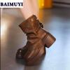 Platform High Heels Women Ankle Boots Fashion Shoes 2025 Trend Winter New Goth Chunky Chelsea Boots Leisure Pumps Mujer Botas