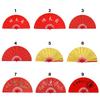 Red Chinese Tai Chi Wedding Party Decor Plastic Bone Fan Yoga Fan Folding Stage Fan Kung Fu Fan