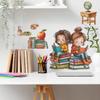 Cartoon Reading Girl Bedroom Living Room Study Home Beautification and Decoration Wall Stickers