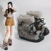 Small Thick-soled Snow Boots Women's 2025 New Autumn and Winter Thickened Fluffy Short Boots Wear Warm Cotton Shoes