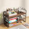Desktop Bookshelf Organizer Multi-Layer Storage Rack Wooden Flower Shelf Kitchen Organizer Save Space Bedroom Makeup Stand Rack