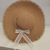 Summer New Sun Hat Bow Grass Hat Sun Protection Vacation Lace Travel Hat Beach Fashionable Fisherman Hat