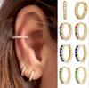 Simple Style Hoop Earrings Personality Inlaid Rhinestone Earrings