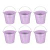 PATIKIL X Small Metal Buckets with Pack of 6 Mini Galvanized Colorful Easter Buckets for Party Light Purple 5.1" 4.7" Handles, Buckets, Crafts,