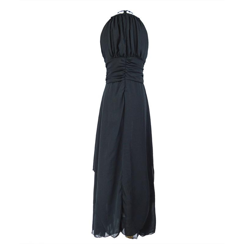 A Sexy Off-the-shoulder Dress with Necklaces Chiffon Evening Gown and Long Dress