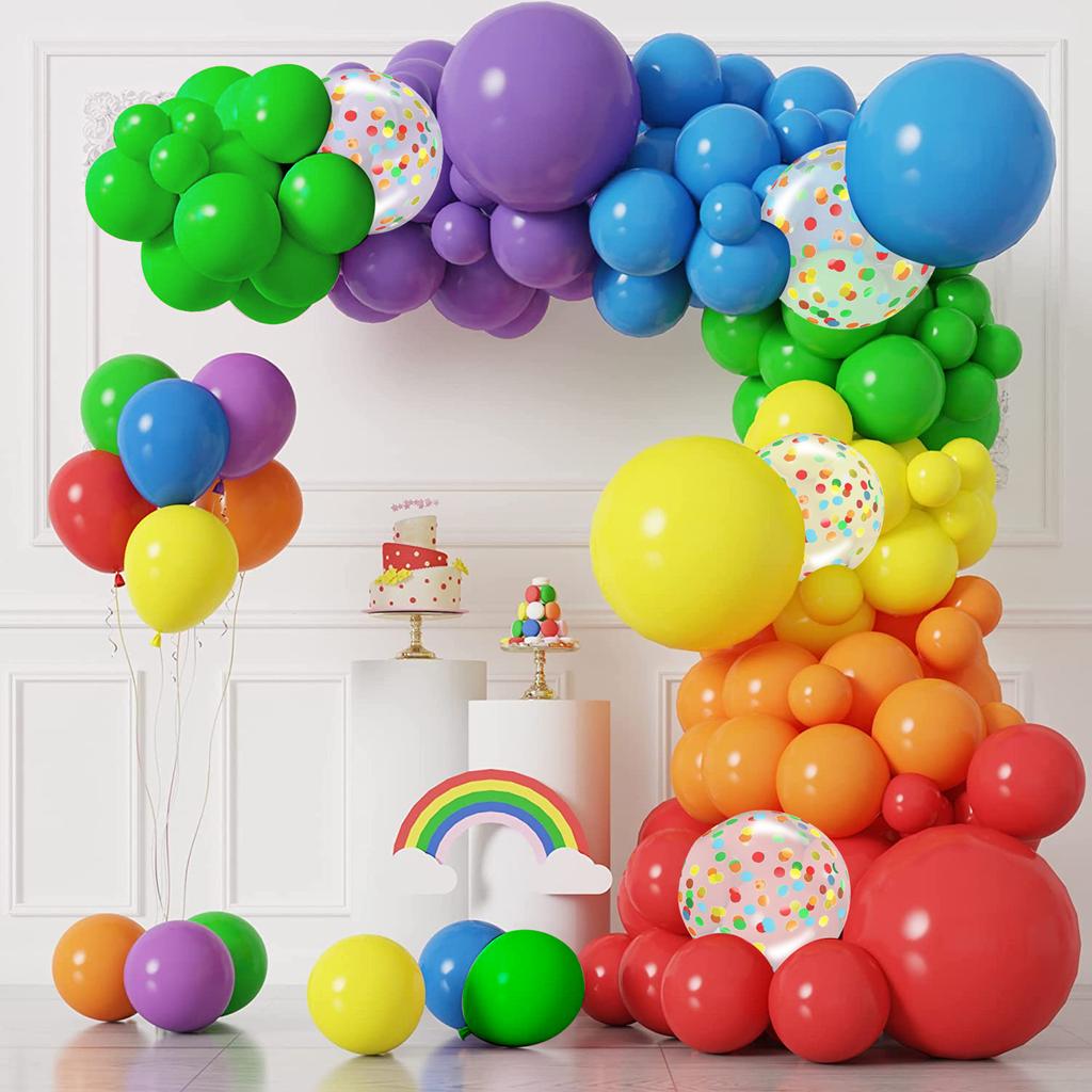 96Pcs Balloons Arch Garland Kit Reusable Colorful Balloons Set DIY Latex Birthday Party Balloons Different Size Party Supplies