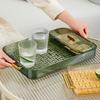 Double Layer Water Drainage Tea Tray with 2 Handle Decorative Fashionable Water Drainage Tea