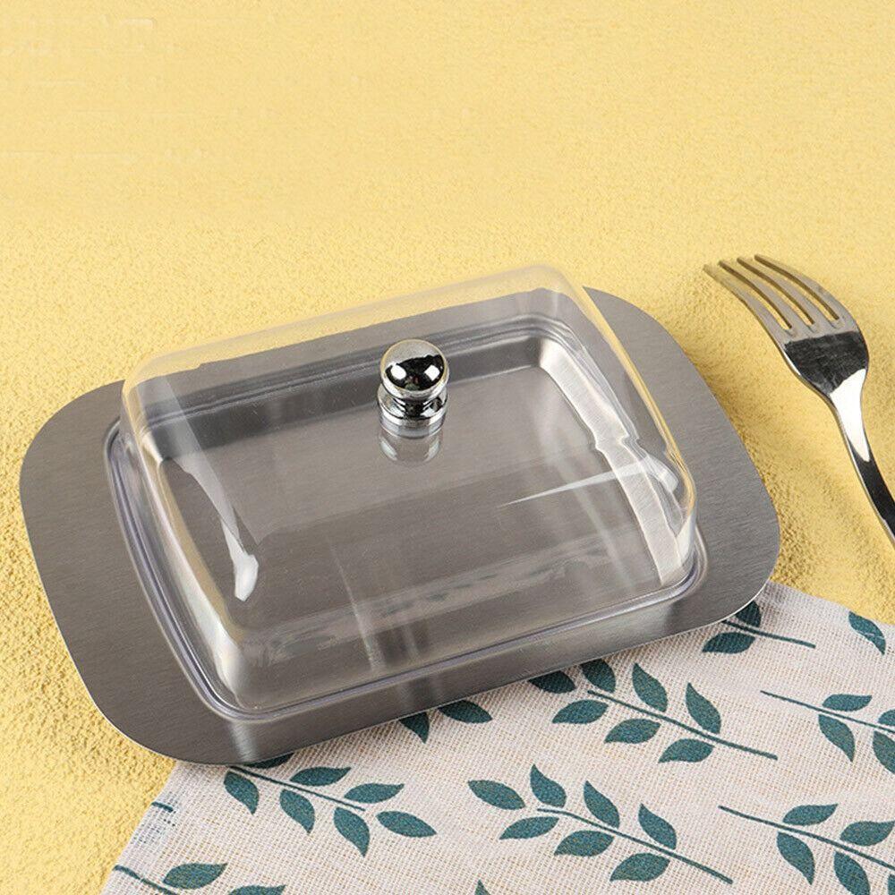 Stainless Steel Butter Tray Sealing Cheese Storage Keeper Butter Dish With Lid Kitchen Dinnerware