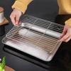 Baking Tray with Pastry Cooling Grid Rack Stainless Steel Barbecue Plate Nonstick Cake Pan Oven Baking Kitchen Bakeware Tools