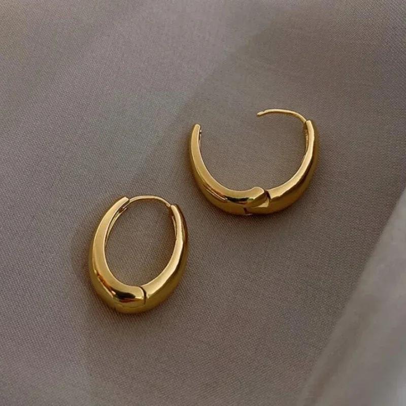 Fashion Metal Drop Earrings for Woman Vintage Hoop Earring Trend Classic Party Wedding Pendant Jewelry Gift
