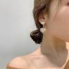 Korean Version of Sweet Love Earrings for Girls Rhinestone Exaggerated Pearl Party Accessories Gift for Women Fashion Head Decor