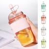 With Lid and Straw Suction Cup Transparent Iced Coffee Cup Smoothie Cup Clear Tumbler  Home Use