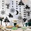 6pcs Halloween Ghost Witch Hanging Pendant Happy Halloween Decoration for Home Trick or Treat Photo Prop Halloween Suppiles