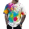 Summer Fun 3D Pattern Tie Dyeing T-shirt Color Painting 3D Printing Men's T-shirt Short Sleeve Top