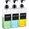 500ml Empty Soap Dispenser with Label Modern Shampoo Container  for Bathroom Kitchen Toilet