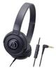 BK Headphones Wired for Smartphones Portable Headphones STREET MONITORING Black Audio-Technica ATH-S100iS On-Ear
