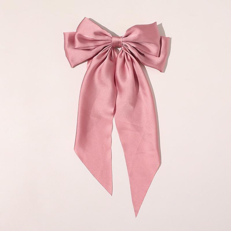 Woman New Bowknot Streamer Hairpin Chiffon Ribbon Barrette Bow Back Head Spring Clip Headwear Fashion Hair Accessories