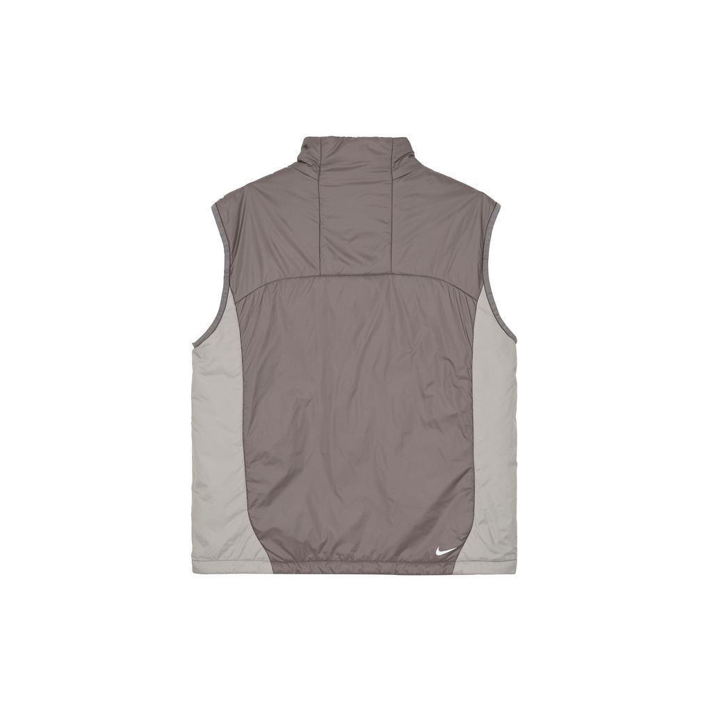 Nike Solid Print Stand Collar Zip Vest Men Vests Brown DQ5778-004