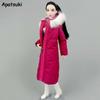 Hot Pink Winter Long Coat Hoodie for Barbie Doll Outfits Clothes Parka For 1/6 BJD Doll Jacket 1:6 Dolls Accessories Kids Toys